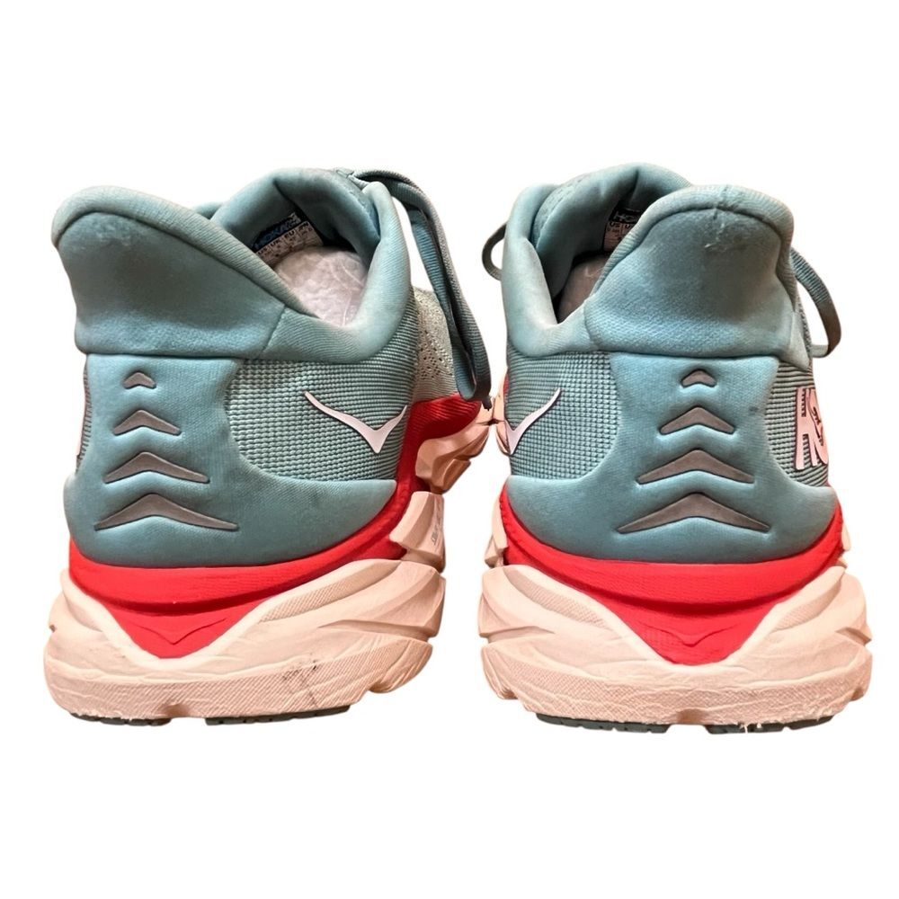 Hoka One One Sneakers Clifton 8 Light Blue Red Ning Shoes Performance Athletic - Picture 6 of 15
